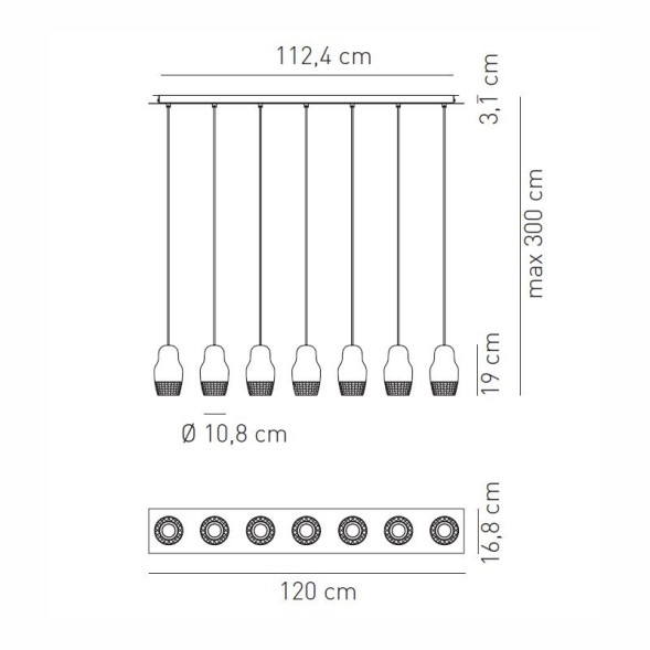 Подвесной светильник Axo Light Fedora SP FEDOR 7 SPFEDOR7ROBCGU1