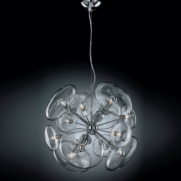 Подвесной светильник IDL Moira 366/12S chrome + transparent