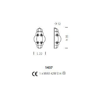 Бра Sylcom Tiepolo 1437 INOX AS