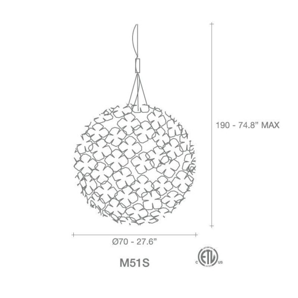 Подвесной светильник Terzani Orten&#039;zia M51S E7 C8