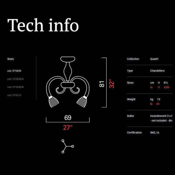 Потолочная люстра Barovier&amp;Toso Quadri 5718/03/BL