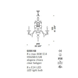 Люстра De Majo 6099 K8 060990K08 red