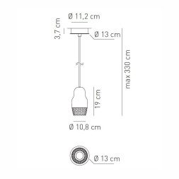 Подвесной светильник Axo Light Fedora SP FEDOR 1 SPFEDOR1BRBCGU1