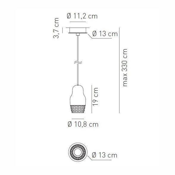 Подвесной светильник Axo Light Fedora SP FEDOR 1 SPFEDOR1BRBCGU1