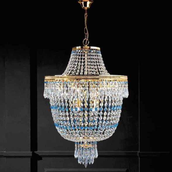 Подвесной светильник Beby Group Empire 1581/12 Light gold SWAROVSKI ELEMENTS