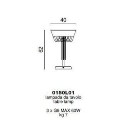 Настольная лампа Beby Velvet 0150L01 Chrome Swarovski Almond
