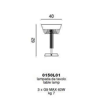 Настольная лампа Beby Velvet 0150L01 Chrome Swarovski Almond