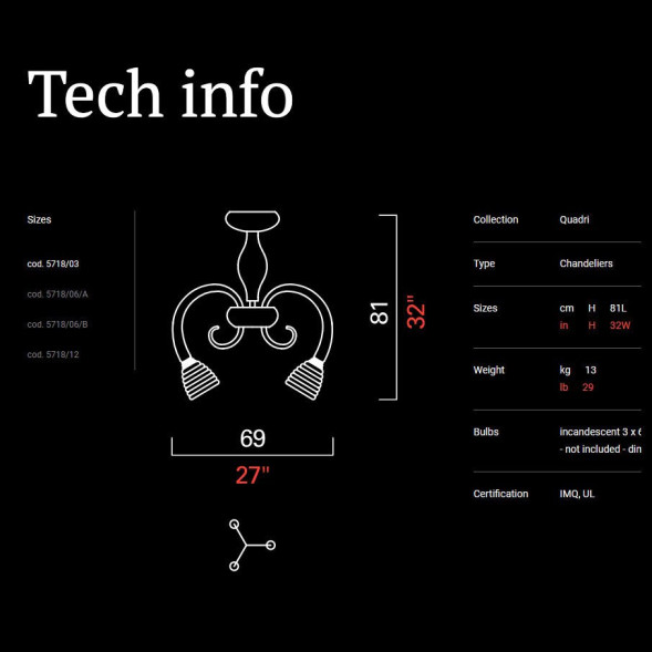 Потолочная люстра Barovier&amp;Toso Quadri 5718/03/AM