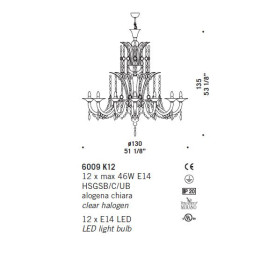 Люстра De Majo 6009 K12 060090K12 black