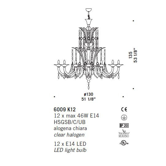 Люстра De Majo 6009 K12 060090K12 black