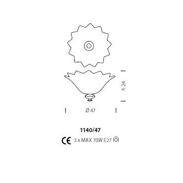 Потолочный светильник Sylcom Priuli 1140/47 D GR.ORO