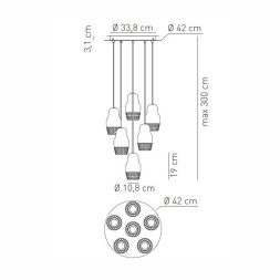 Подвесной светильник Axo Light Fedora SP FEDOR 6 SPFEDOR6ROBCGU1