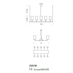 Люстра Sylcom Can Can 2121/10 FU