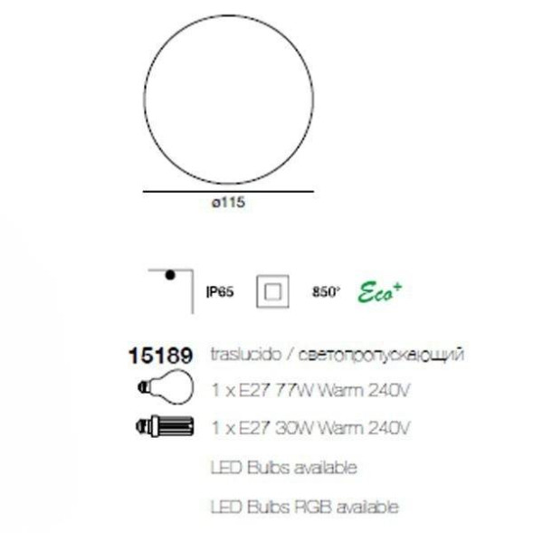 Уличный потолочный светильник Linea Light Oh! 15189
