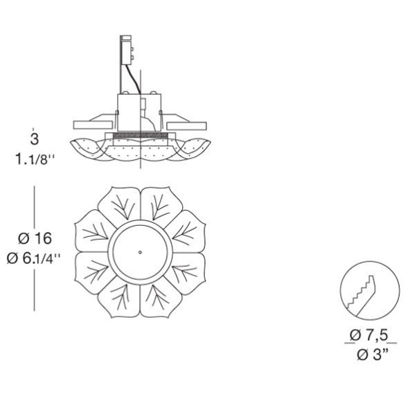 Встраиваемый светильник MURANOdue Gallery Pegaso I Cristallo Graniglia 0000313
