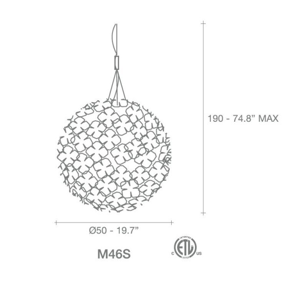 Подвесной светильник Terzani Orten'zia M46S E7 C8