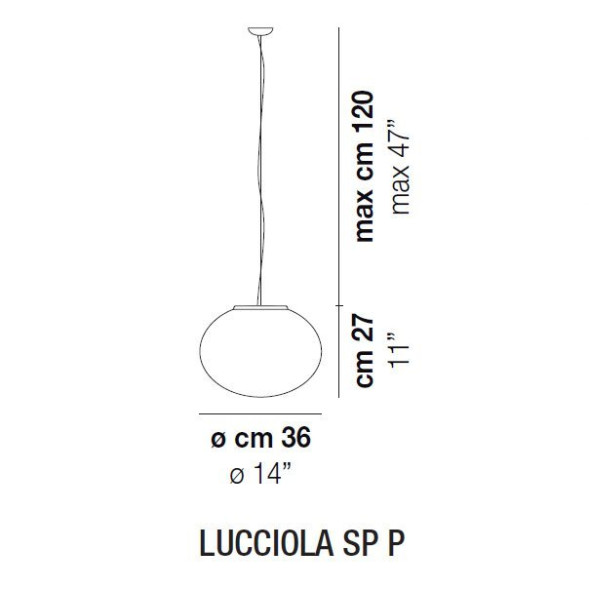 Подвесной светильник Vistosi Lucciola SP P E27 BC NI
