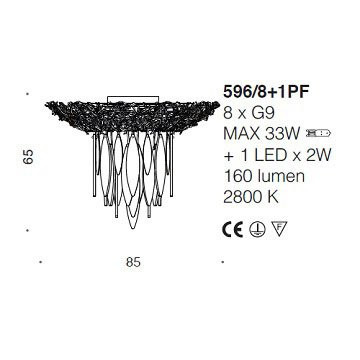 Потолочный светильник IDL Elite 596/8+1PF light gold white