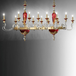 Люстра Euroluce Barocco Axis 14 gold Ruby