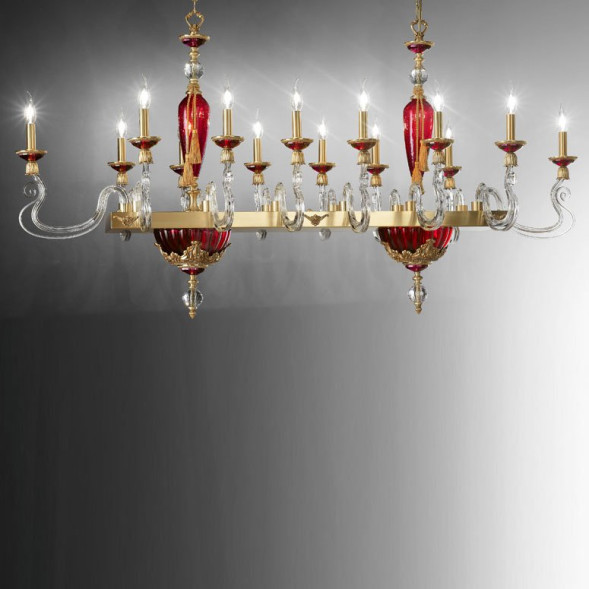 Люстра Euroluce Barocco Axis 14 gold Ruby