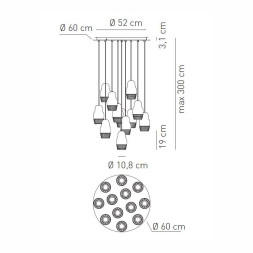 Подвесной светильник Axo Light Fedora SP FEDO 12 SPFEDO12BRBCGU1