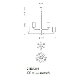 Люстра Sylcom Can Can 2120/12+6 BLAMT