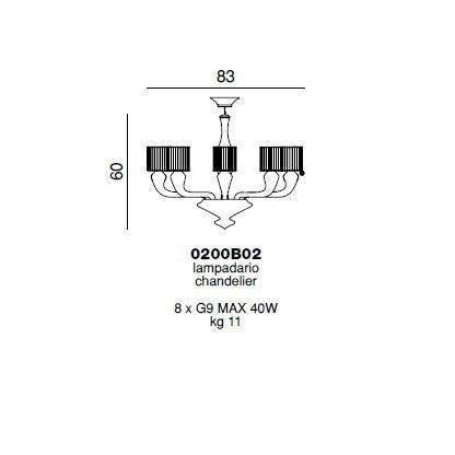 Люстра Beby Group Silver night 0200B02 Chrome Silver Cortina