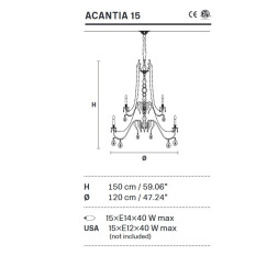 Люстра Masiero Acantia 15 G03+F01 Cut