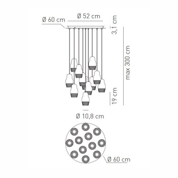 Подвесной светильник Axo Light Fedora SP FEDO 12 SPFEDO12ROBCGU1