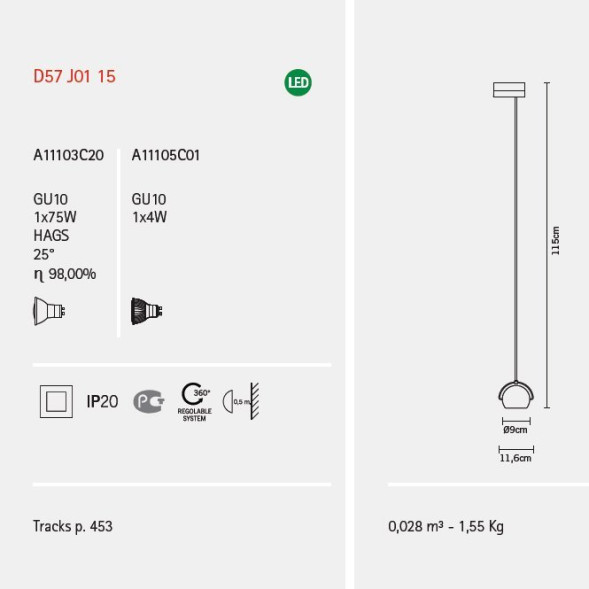 Подвесной светильник Fabbian Beluga Steel D57 J01 15