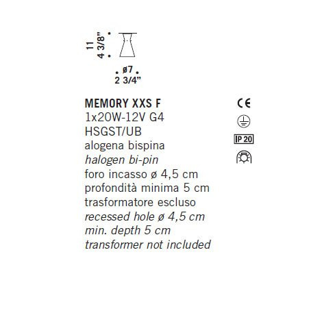 Встраиваемый светильник De Majo MEMORY XXS F 0MEMO0F00