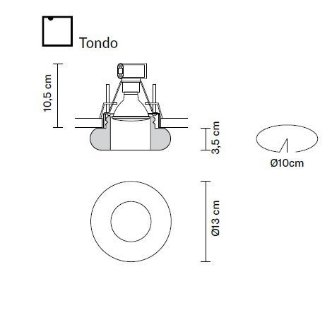 Встраиваемый спот (точечный светильник) Fabbian Tondo D27 F64 00