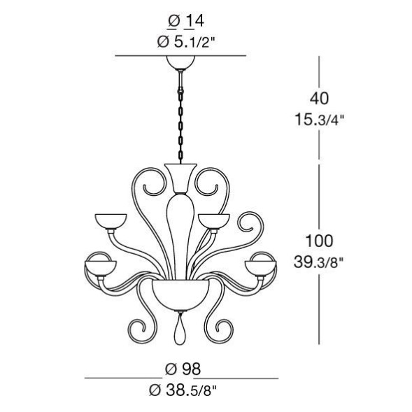 Люстра Gallery Bolero L9 CROMO BIANCO 0000757