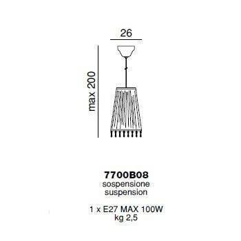 Подвесной светильник Beby La Femme 7700B08 Chrome Dark rome 397 Swarovski Almond