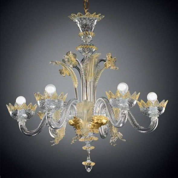 Люстра Vetri Lamp 86/6 Cristallo/Oro 24Kt