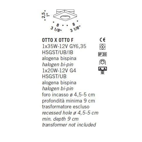 Встраиваемый светильник De Majo OTTO X OTTO F 0OTTO0F00