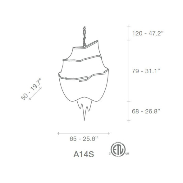 Подвесной светильник Terzani Atlantis A14S F7 C8