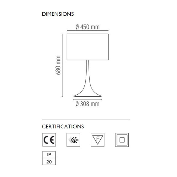 Настольная лампа Flos Spun Light T2 Shiny white F6611009