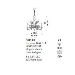 Люстра De Majo 6015 K8 060150K08 cristallo