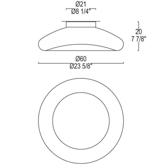 Настенно-потолочный светильник Leucos KEYRA 60 P-PL 0002433