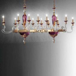Люстра Euroluce Barocco Axis 14 gold Amethyst