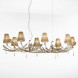 Люстра IDL Flame 524/8R antique bronze+nickel brown organza