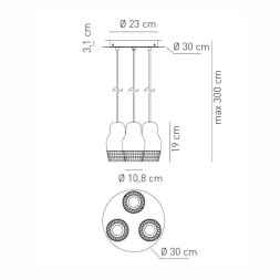 Подвесной светильник Axo Light Fedora SP FEDOR 3 SPFEDOR3BRBCGU1