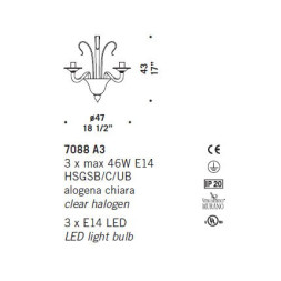 Бра De Majo 7088 A3 070880A30 white