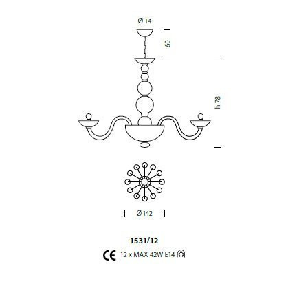 Люстра Sylcom Candiano 1531/12 K BLCR