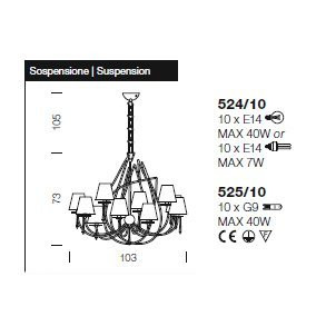Люстра IDL Flame 524/10 white+gold