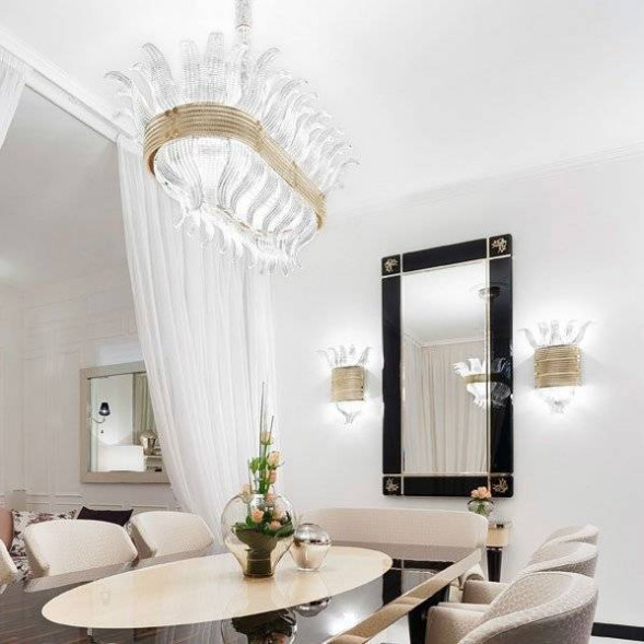 Подвесной светильник Beby Group Milano Deco 8030B03 Light gold Transparent Glass