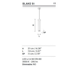 Подвесной светильник Masiero Blake S1