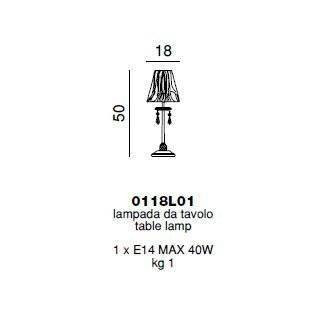 Настольная лампа Beby Violet 0118L01 Chrome 184 SW Blu Violet