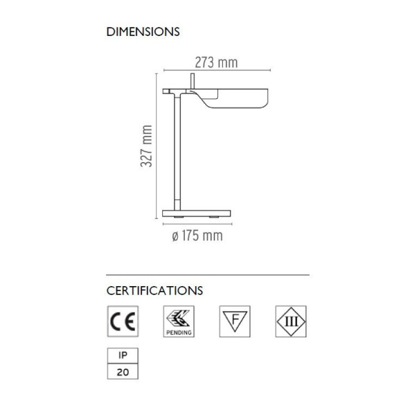 Настольная лампа Flos TAB LED T White F6560009